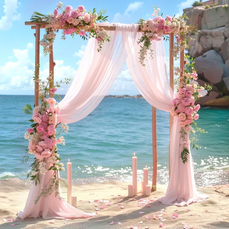 Wedding Arch Draping Fabric, 1 Panel 28" x 19Ft Blush
