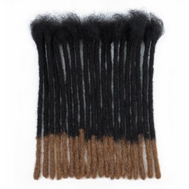 IIFLYDSFA 0.8cm Thickness #T1B/30 Human Hair Dreadlock Extensions for Men/Women Black to Brown Ombre 12 Inch 20 Strands Full Handmade Permanent Locs Extensions Human Hair ﻿ ﻿