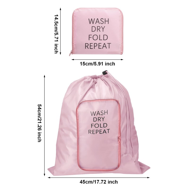 2 Pcs Travel Laundry Bag Washable Dirty Clothes Bag with