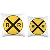 Railroad Crossing Sign Throw Pillow