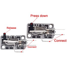 Meter Star KW3A Microwave Oven Door Switch 16A 125/250V Door Interloc 2pc Normally Open & 2pc 3 Insert Foot/Pack of 4