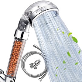 Nosame® Shower Head with Hose, Filter Filtration High Pressure Water Saving 3 Mode Function Spray Handheld Showerheads for Dry Skin & Hair