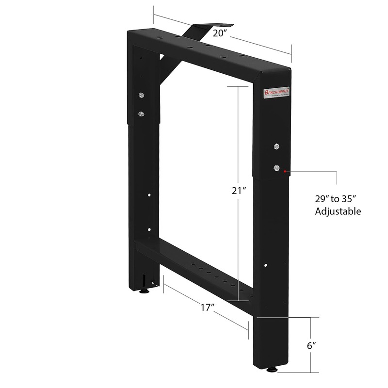 Garage Workbench Table Frame Leg- Left Side - 20" Depth