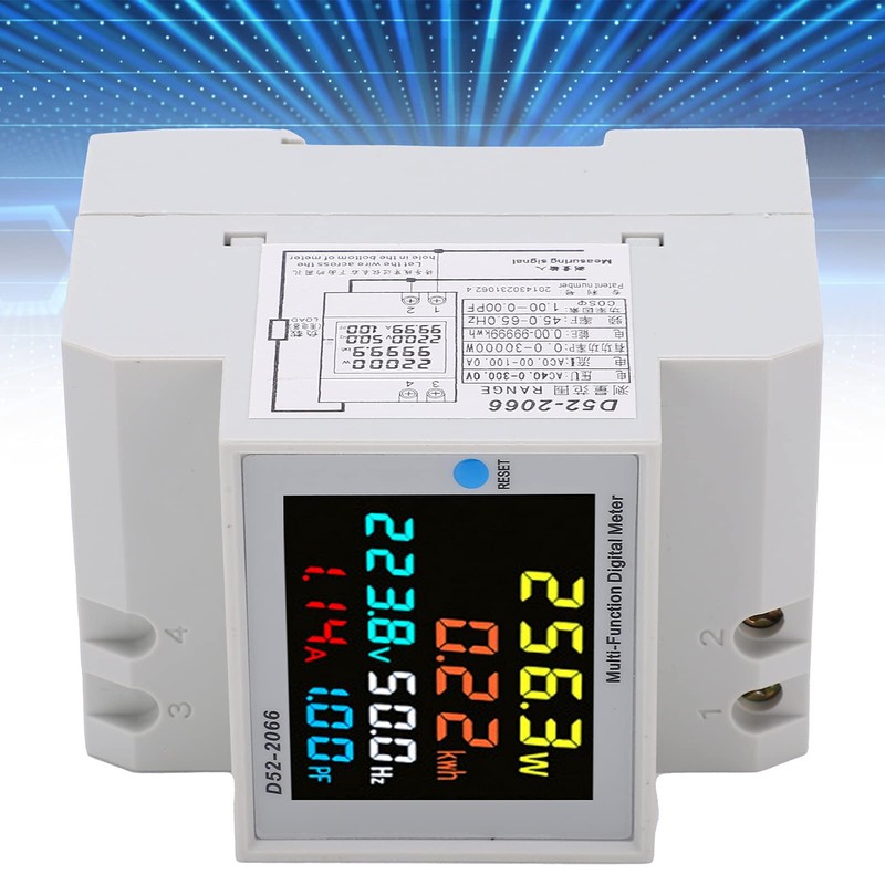 D52-2066 Household Watt-Hour Meter LCD Display Electricity Meter 6 Parameters