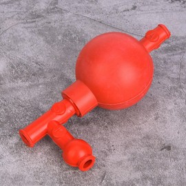 Safety Pipetting Ball, Quantitative Suction Bulb Rubber Peleus Ball, Laboratory Suction Ball Pipette with 3 Openings, Red Pipetting Ball for Pipettes