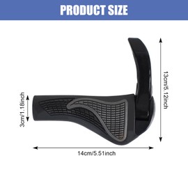 Bicycle Grips, 22.2 mm Bicycle Handlebar MTB Grips Ergonomic with Two Sides Lock-On Design Horn Handlebar Grips, Non-Slip for MTB BMX Cycling Foldable Urban Bicycle Grips, Scooter Grips (Black)