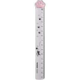 1 PC Straight Ruler Cute Cartoon Cats Claw Ruler Painting Plastic Rulers Portable Scale Ruler Measuring Ruler Stationery Office School Supplies Teaching Drafting Tools (Grey)
