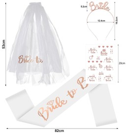 4 Pack Despedida de Soltera Decoración con Tiara, Bride to Be Decoración de fiesta，Premium Bride to Be Despedida de Soltera,Bride to Be Sash Y Veil Para Boda Fiesta Decoración