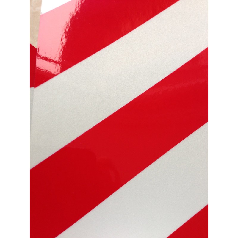 Folie Reflective Warning Signs 2x Red/White Stripes 30 x 10