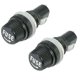 2 x Panel Mount Chassis Fuse Holder for 5x20mm Glass Fuses 10A 250V