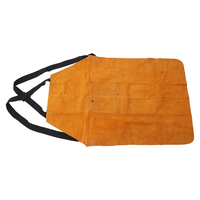 Welding Apron Leather Adjustable Strap Anti Splashing Flame Retardant for