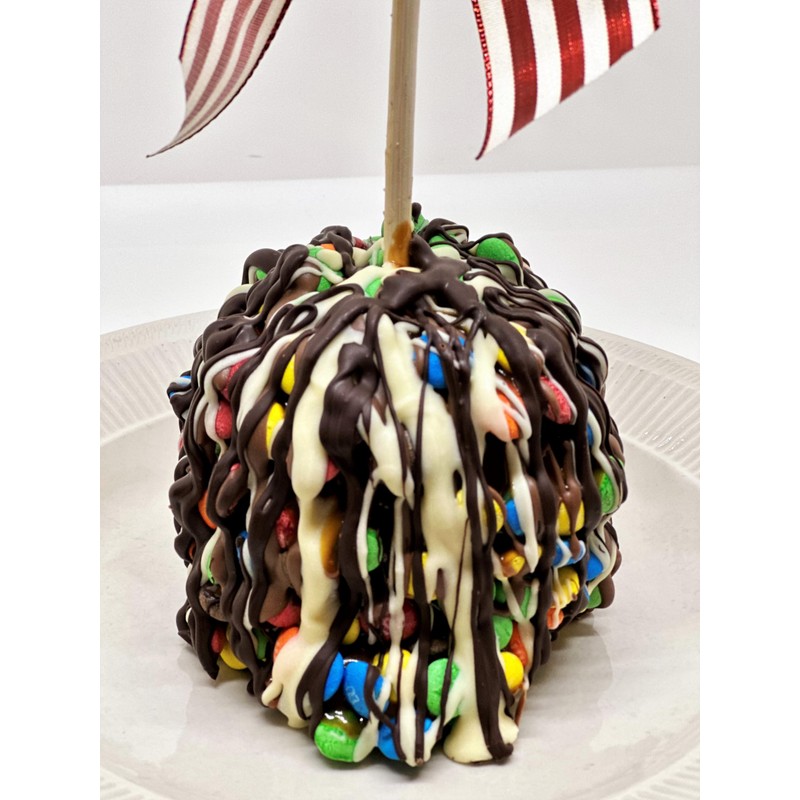 Gourmet Jumbo Caramel Apple (Chocolate Candy Buttons & Milk Chocolate)