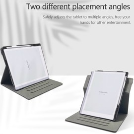 Case for Remarkable 2 Tablet 10.3 inch (2020 Released) - New Upgrated Design 360 Degree Rotating Stand Cover for Remarkable 2 Digital Paper with Pencil Holder-Black