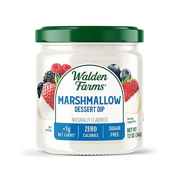 Walden Farms Marshmallow Dipping, 12-oz, Dessert Dip for Strawberries, Bananas, Pretzels, Cookies, and Snacks, Sugar and Calorie Free, Non-Dairy, Keto and Vegan Friendly