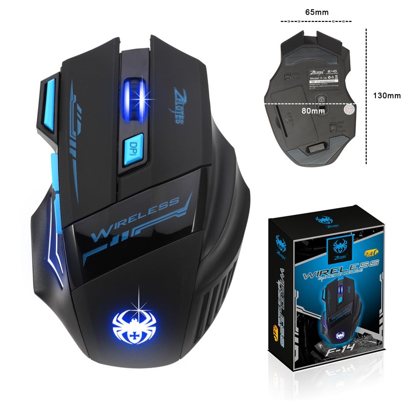 XuanGui Wireless Gaming Mouse with Side Buttons, 2.4G Bluetooth USB