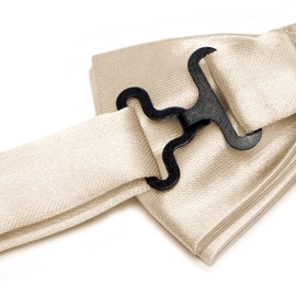 Ladeheid Children's Boys Bow Tie - Pre-Tied Adjustable Band, Shiny Design, Ideal for Wedding, Birthday, School - Durable and Stylish Size 10 cm x 5 cm BKS, beige