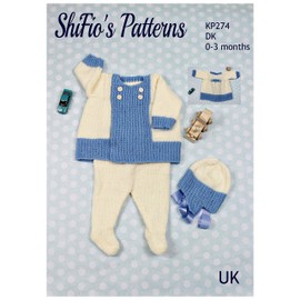 Knitting Pattern for Baby Jacket, Leggings and Matching Hat, Baby Knitting Pattern, Baby Double Knitting Pattern, DK, 0 to 3 Months, Double Knitting, KP274