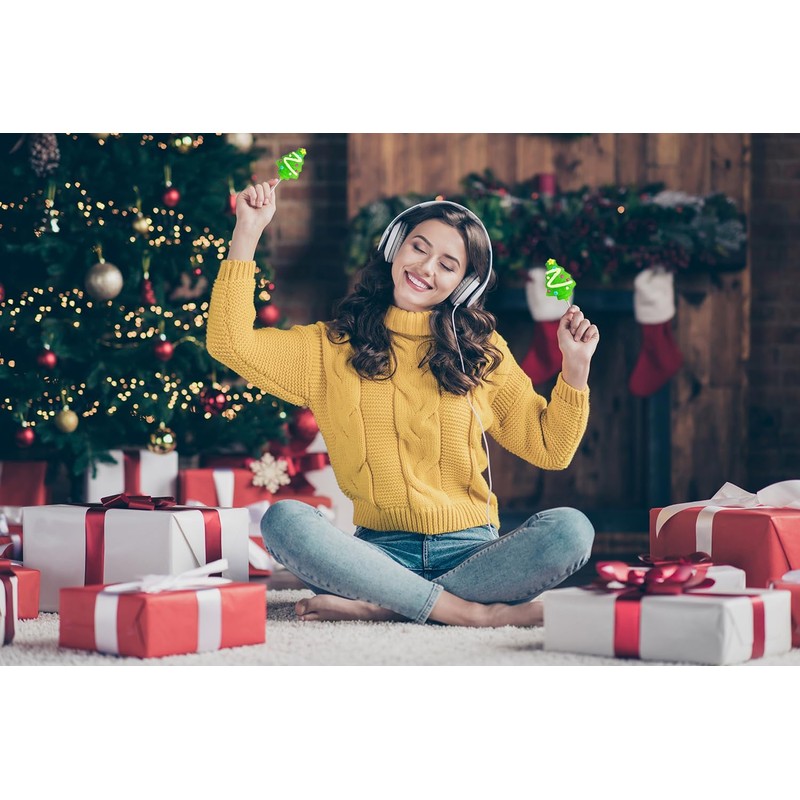 Fruidles Christmas Tree Lollipop, Candy Canes Suckers, Mixed Fruit Flavor,
