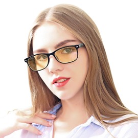 Suertree Blue Light Blocking Computer Glasses Eyewear Anti Blue Gaming Glasses PC Eyeglasses for Women Men 1.0X