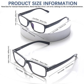 FADBON 6 Pack Reading Glasses Blue Light Blocking,Spring Hinge Readers for Men Women,Black Frame Anti Glare Eyeglasses (3 Black C1/3 Black C2, 1.50, x)