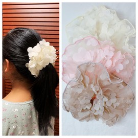 Lemeilleur 3 PCS Oversize Jumbo Floral Hair Scrunchies Long Hair Eleastic Bands Scrunchy Hair Ties Ropes Ponytail Holders Cloth Bands for Girls and Women