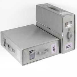 Mivala Bed Sheet Organizers and Storage - 2 Pack Bed Sheet Storage Organizer for King & Queen, Foldable & Adjustable Compartments with Clear Window & Label Cards