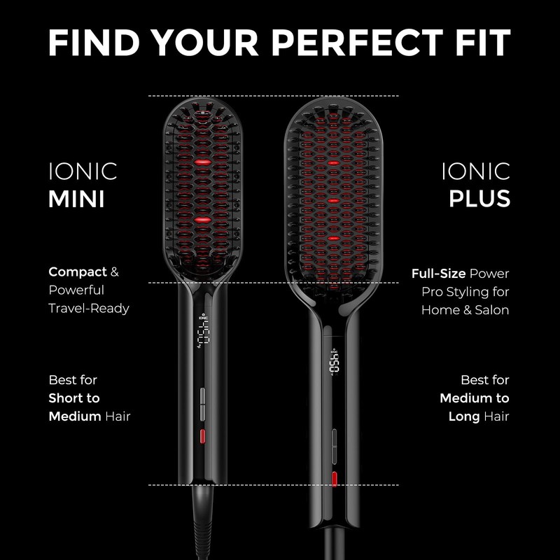 TYMO Hair Straightener Brush - Upgraded Ionic Plus Straightening Brush