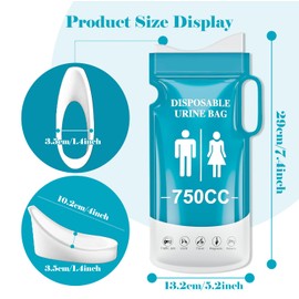YSWOVUO Pack of 12 Urine Bags for On the Go Bag, 750 ml Pee Bag for On the Go for Men Women Children, Disposable Urine Bags for On the Go, Camping, Travel, Car Travel, Outdoor