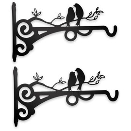 Vxcvzv 2PCS Heavy Duty Hanging Basket Brackets，Wall Mounted Plant Hangers for Gardens/Patios/Concretes Black Multi Use Hooks for Bird Feeders/Lanterns/Wind Chimes
