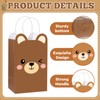 12Pcs Brown Bear Theme Party Favor Bags Bear Shaped Goodie