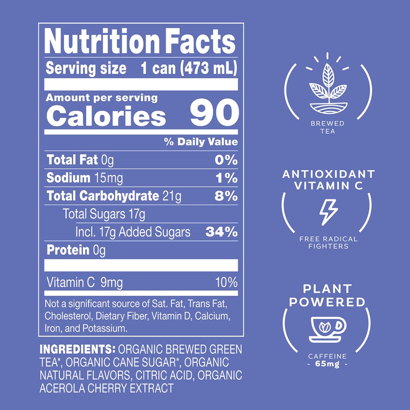 Steaz Organic Iced Green Tea Antioxidant Brew, Blueberry Pomegranate, 16