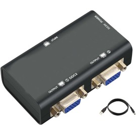 TB® VGA Splitter 2 Port 250MHz Bandwidth Amplifier Box 1 PC to 2 Monitors SVGA Video Splitter Support Resolution up to 1920 x 1440 for Screen Duplication