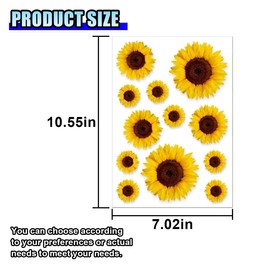 Sunflower Car Sticker Decal, Groovy Vinyl Truck Window Bumper Self-Adhesive Decal, Retro Hippie Style Auto Sticker Decoration Accessory for Mirror, Skateboard, Laptop, and Wall (Chrysanthemum)