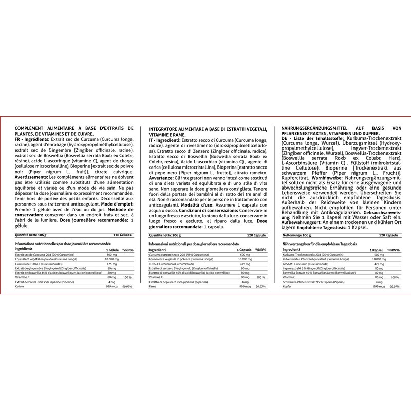 Kurmeric 10,000 mg Pure Curcumin | 120 Capsules | 95%