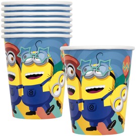 Despicable Me Multicolor Paper Cups, 9 oz. (8 Count) - Disposable Drinkware, Perfect for Birthdays, Celebrations & Everyday Use