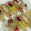 [Premium] Night of Blood Red Ribbon Handmade Nail Tips -