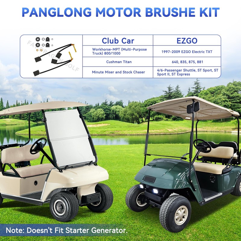 Panglong EZGO Motor Brushes, Club Car Motor Brushes, Golf Cart