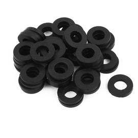 TOP-VIGOR 50Pcs Rubber Flat Washers, 19mm OD 10mm ID 3mm Thickness Heavy Duty Black Rubber Grommet Vibration Damping Pads Sealing Gasket Washers for Faucet Pipe Water Hose Fastener Bolt