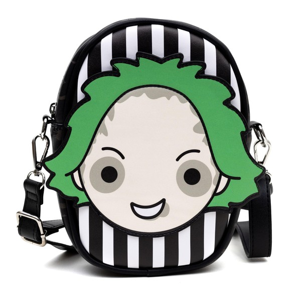 Horror Movies Vegan Leather Crossbody Bag with Adjustable Strap, Beetlejuice