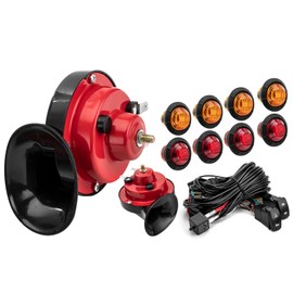 BARQUPO Dual Horns & Turn Signal Kit with Wiring Harness Rocker Switch Hazard Light Universal Street Legal Set Compatible with Polaris RZR Ranger General, Fit Can Am X3 Pioneer Talon