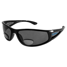 BluWater Polarized +3.0 Magnification Bifocal 3 Sunglasses, Gloss Black Frame, Gray Lenses