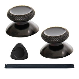 VRbrother 2PCS Metal Thumbsticks Replacement Compatible for Meta Quest3,quest3S,Oculus Quest2,Quest Pro Left and Right Controllers,VR Accessories Replacement Part Thumb Grip Cap Cover(Black)