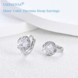 Sterling Silver Earrings for Women,Hypoallergenic 18k Gold Plated Earrings Lightweight Cubic Zirconia Stud Earrings for Girls Women Best Birthday Gifts for Her White