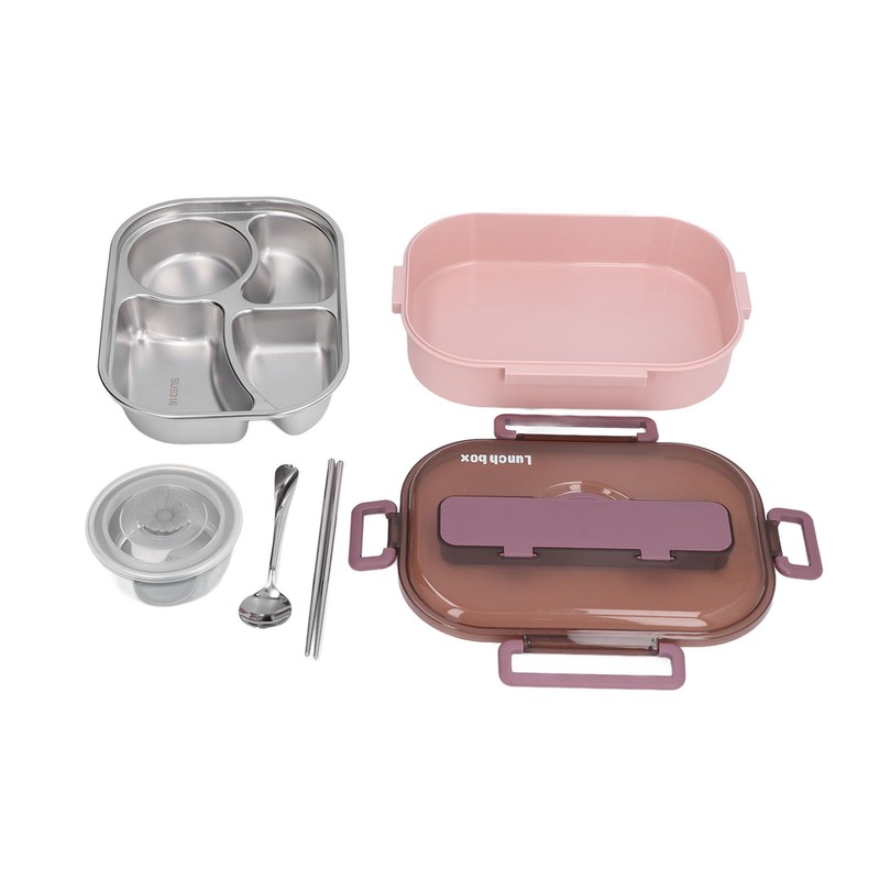 Stainless Steel Lunch Box Office Worker Student Children's Canteen Compartment