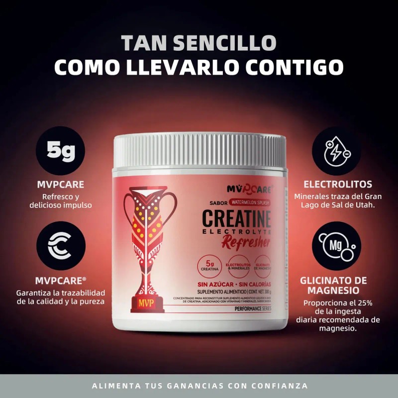 Mvpcare Pre Entreno Creatine Refresher Creatina Monohidratada Electrolitos Magnesio Vitaminas