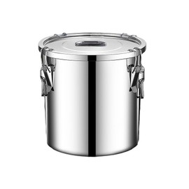 Verdeho 304 stainless steel food storage containers with lids lock clips airtight container large airtight for rice flour sugar grain coffee bean storage containers Kitchen jar (3.17gal/12L)