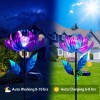 AIINY Solar Purple Metal Flower Wind Spinners, Colorful Spinning Windmill