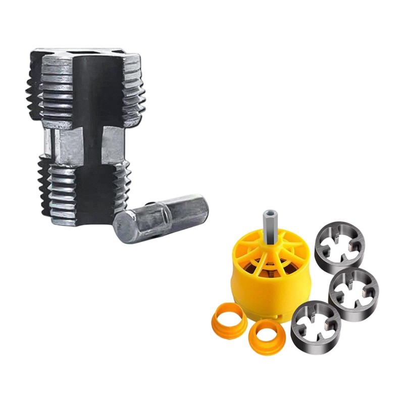 MagiDeal PVC Pipe Threader Kit Thread Maker Tools Threading Machine