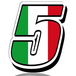 Biomar Labs® N 315 Car Motorcycle Vinyl Sticker Italy National Flag Sticker Motorcycle Motocross Motorsport Racing Number Tuning 5