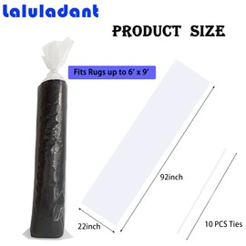 4 Pcs Rug Storage Bag with 10 Ties-Fits Rug up to 6'x9',4.5 Mil Heavy Duty Clear Plastic Rolled Rug Storage Bag for Indoor Outdoor Carpet Shipping,Packing,Moving and Storage - No Vent Holes